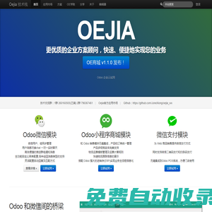 首页 - Oejia 技术栈，企业方案分享、Odoo顾问