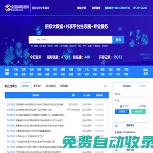 全国招标信息网-招标网|采购招标|国内招标采购大数据共享平台✅